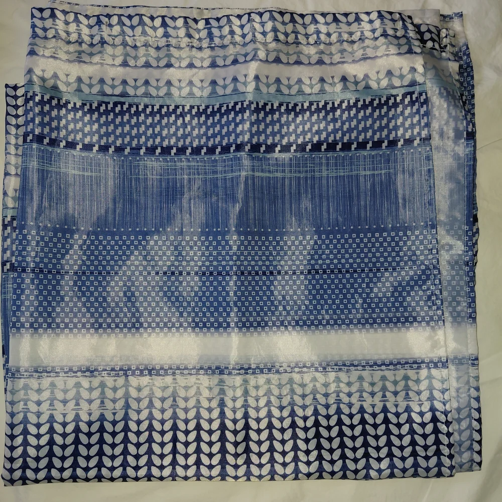 New Mainstay New Blue and White Shower Curtin 72x72